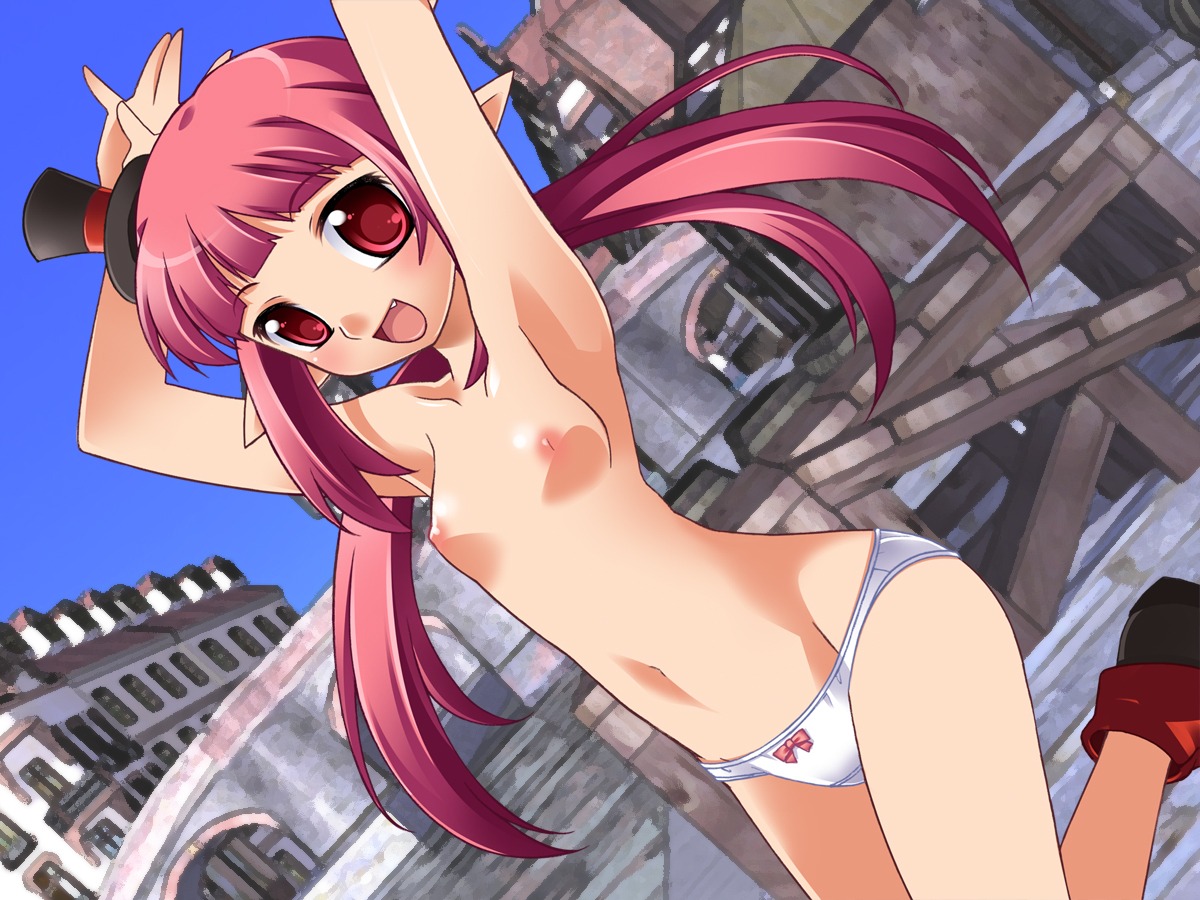 blush breasts dungeon_and_fighter dungeon_fighter_online elf female katsuma_rei mage_(dungeon_and_fighter) nipples panties pointy_ears rule34 smile underwear
