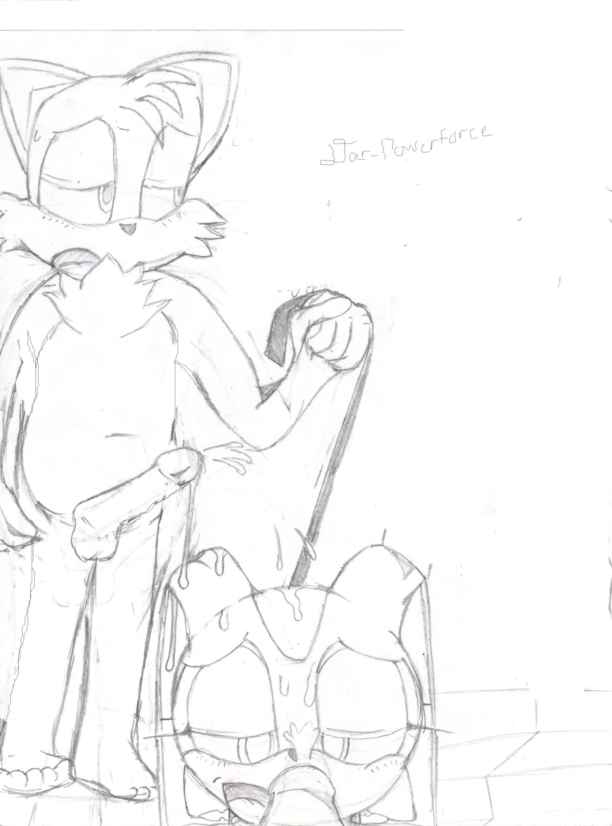 1boy 1girls anthro balls ballsack cream cream_the_rabbit dar-powerforce disembodied_penis erection female fox fur furry humanoid_penis male male_pov monochrome penis rabbit rule34 scrotum sega sketch smooth_penis sonic_(series) straight tails tails_the_fox testicles toony