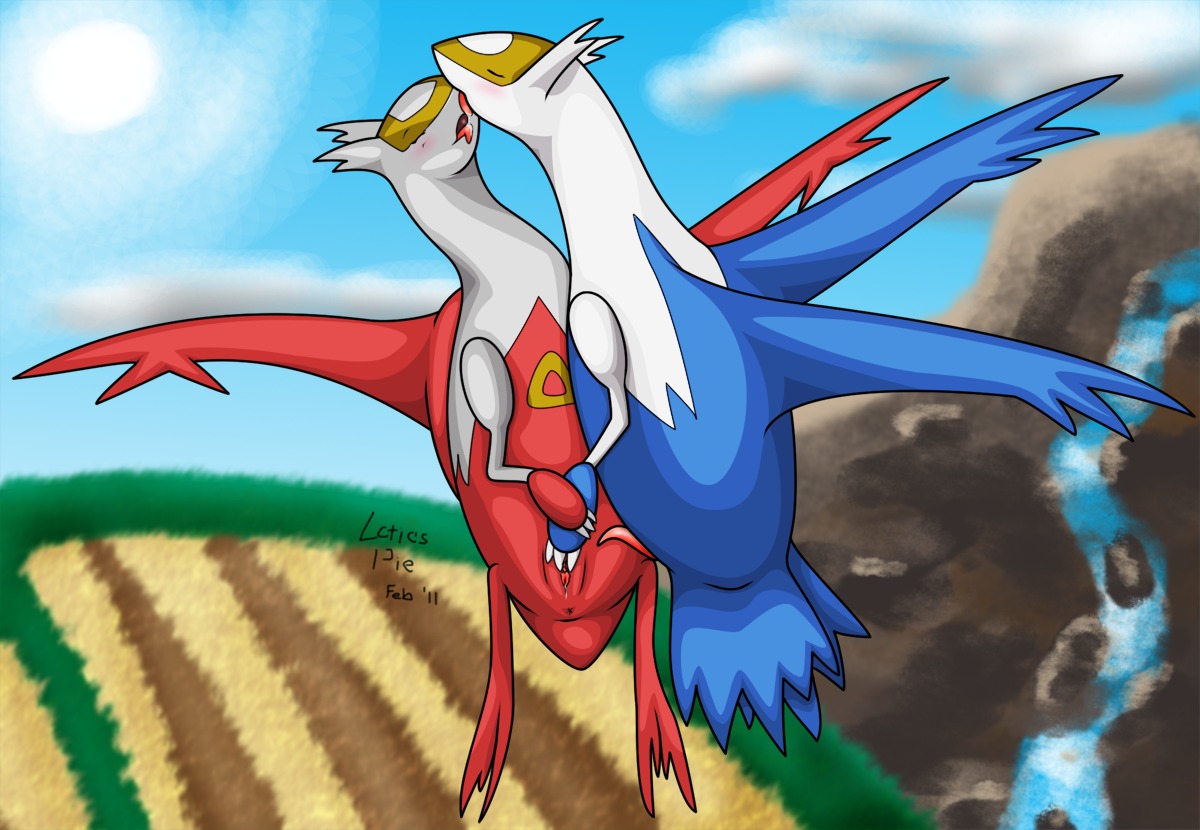 color day female feral fingering flying interspecies latias latios male nude outdoors penis pokemon pokemon_(species) pussy rule34 straight tagme vulva