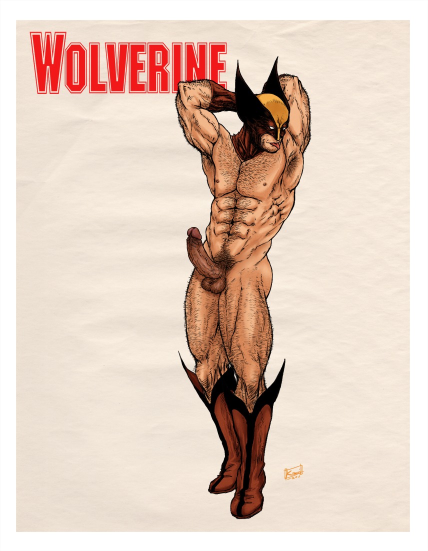 1boy 2011 boner erection james_howlett kamui_jack male male_only marvel marvel_comics mutant nude rule34 solo wolverine_(x-men) x-men yaoi