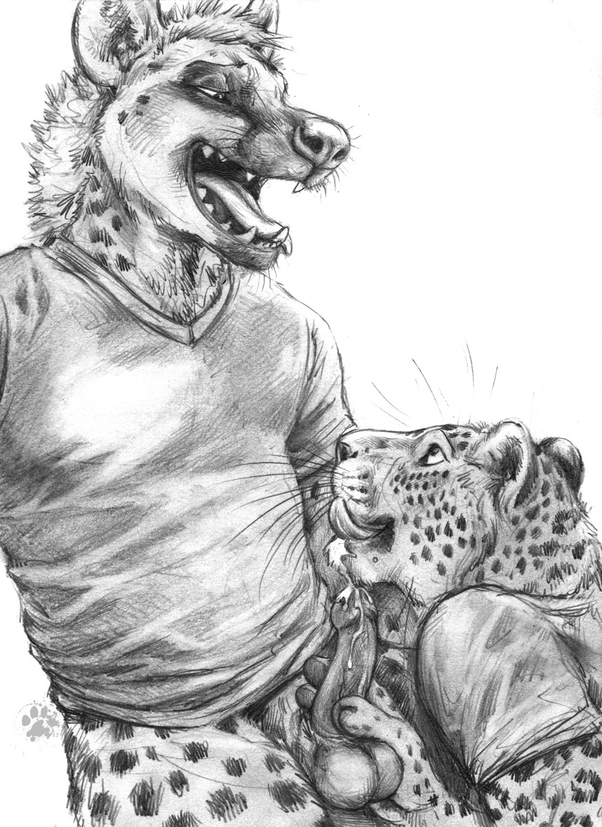 2012 after_sex animal_genitalia animal_penis anthro balls blotch bodily_fluids bottomless clothed clothing cum cum_on_face cum_on_penis duo e621 erection eye_contact felid fellatio fur genital_fluids genitals hi_res hyaenid_penis hyena leopard licking licking_lips looking_at_another male male/male male_penetrated male_penetrating male_penetrating_male mammal monochrome open_mouth oral orgasm pantherine penetration penile penis scratches_volume_6 self_lick sex shirt simple_background sitting spots spotted_hyena tongue tongue_out topwear traditional_media_(artwork) whiskers white_background