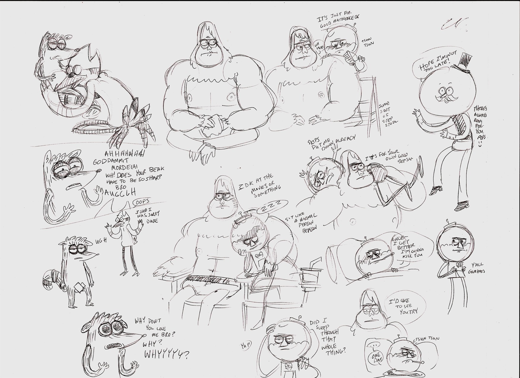 5boys benson cartoon_network gay jay_(bird) male mordecai mustache pops pops_maellard regular_show rigby rule34 skips top_hat yaoi