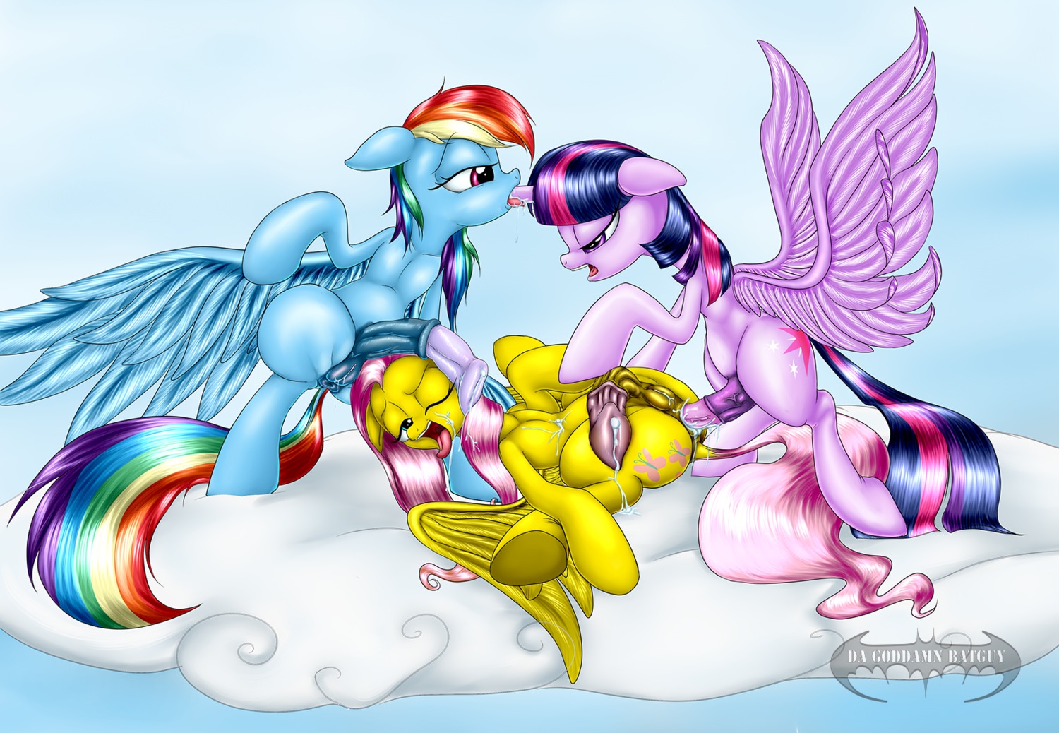 2013 anal anal_penetration animal_genitalia animal_penis anus blue_body blue_feathers blue_fur bodily_fluids cloud cum cum_in_ass cum_in_vagina cum_inside cutie_mark da_goddamn_batguy e621 equid equine equine_genitalia equine_penis erection feathered_wings feathers feral flaccid fluttershy_(mlp) friendship_is_magic fur genital_fluids genitals group hair hasbro herm herm_feral hi_res horn horn_fetish horn_play horn_sex hornjob intersex intersex_feral lying mammal multicolored_hair multicolored_tail my_little_pony mythological_creature mythological_equine mythology on_back one_eye_closed open_mouth pegasus penetration penis purple_body purple_eyes purple_fur purple_hair rainbow_dash_(mlp) rainbow_hair rainbow_tail sackless sex sucking tail tongue tongue_out twilight_sparkle_(mlp) two_tone_hair vulva winged_unicorn wings yellow_body yellow_feathers yellow_fur