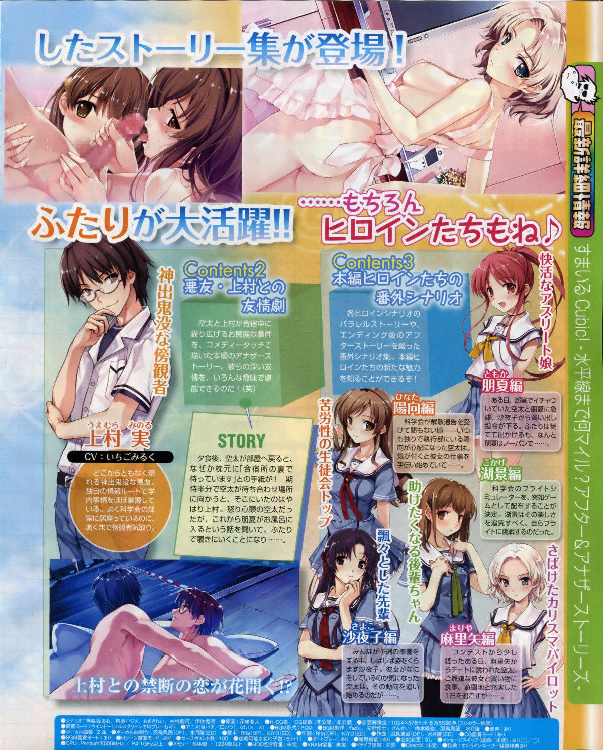 fellatio hadaka_apron hanami_mar'ya koga_sayoko male misaki_kurehito miyamae_tomoka nakano_hinata oral penis rule34 suiheisen_made_nan_mile? sumairu_cubic! tsuyazaki_kokage yaoi