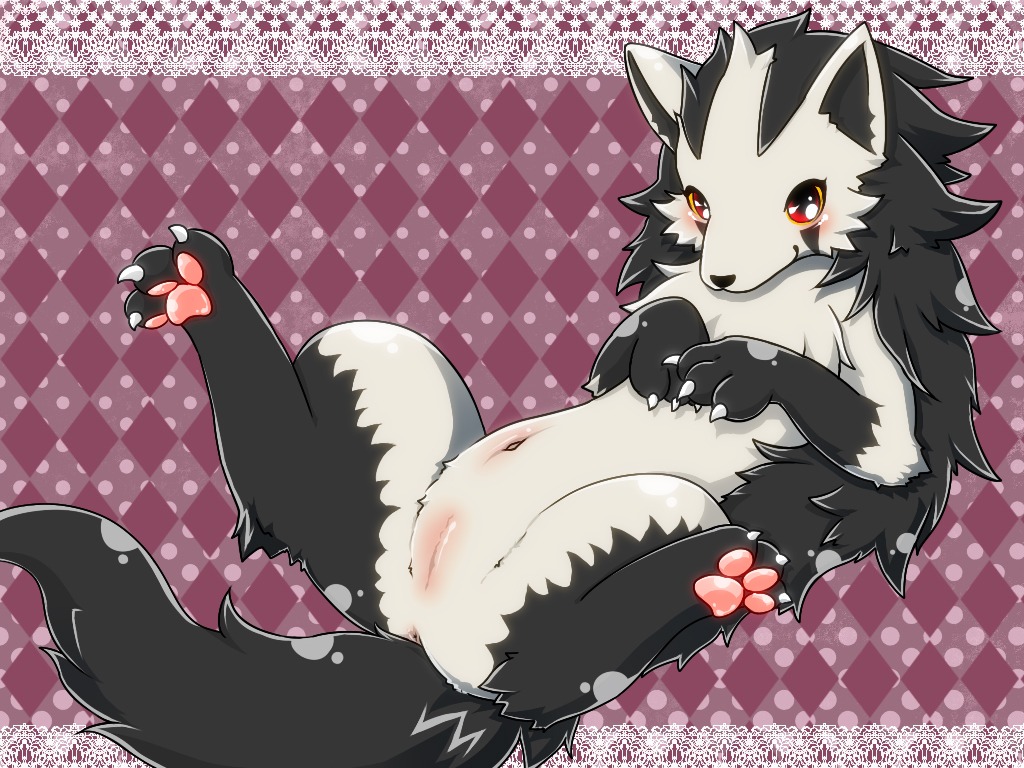 4:3 anus black_nose blush canid claws e621 ehime_mikan female feral generation_3_pokemon genitals lying mammal mightyena navel nintendo nude on_back pawpads paws pokemon pokemon_(species) red_eyes solo spread_legs spreading tail vulva