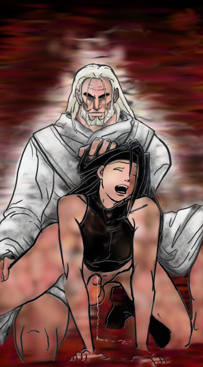 beard black_hair bottomless clothes color cum cumming_from_anal_sex envy_(fullmetal_alchemist) facial_hair father_(fullmetal_alchemist) front_view fullmetal_alchemist hair homunculus male male_only moaning multiple_males penis rule34 tagme white_hair yaoi