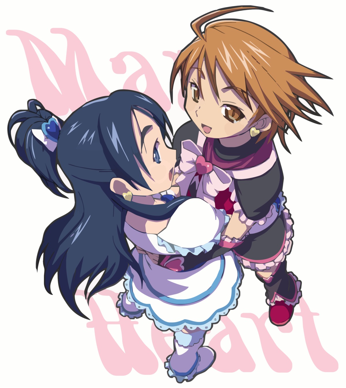 clothing cure_black cure_white dress female futari_wa_precure haganemaru_kennosuke highres magical_girl misumi_nagisa multiple_females multiple_girls precure pretty_cure rule34 vector_trace yukishiro_honoka