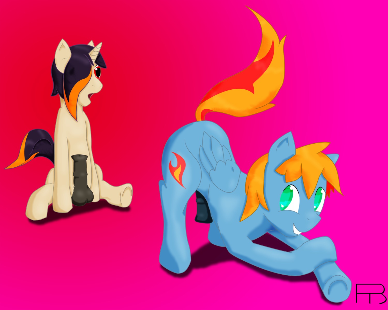 amber bent_over flame furry furry_only horse male multiple_males my_little_pony no_humans rule34 sitting smooth_skin yaoi
