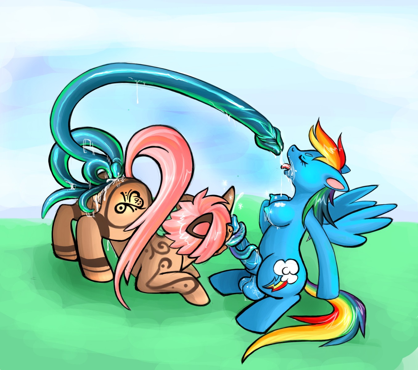 2012 animal_genitalia animal_penis anthro anthro_on_feral anthrofied balls bestiality blue_body blue_feathers blue_fur bodily_fluids breasts butt cloud consentacles cum cum_in_ass cum_in_mouth cum_in_vagina cum_inside cutie_mark demon duo e621 equid equine equine_genitalia equine_penis erection feathered_wings feathers fellatio female feral friendship_is_magic fur genital_fluids genitals gynomorph gynomorph/female hair hasbro hi_res intersex intersex/female interspecies licking long_tongue mammal multicolored_hair multicolored_tail my_little_pony mythological_creature mythological_equine mythology nekokink nude oral outside pegasus penile penis penis_tentacles pink_hair rainbow_dash_(mlp) rainbow_hair rainbow_tail sex sky tail tentacle_sex tentacles tongue tongue_out vulva wings