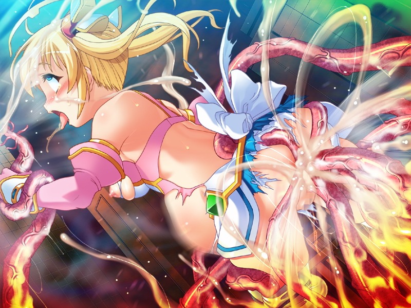 blonde_hair blue_eyes clothing drooling female fucked_silly honjou_erena long_hair mahou_shoujo_erena rolling_eyes rule34 saliva slime tentacle tied_hair torn_clothes twintails valkyria_(studio)