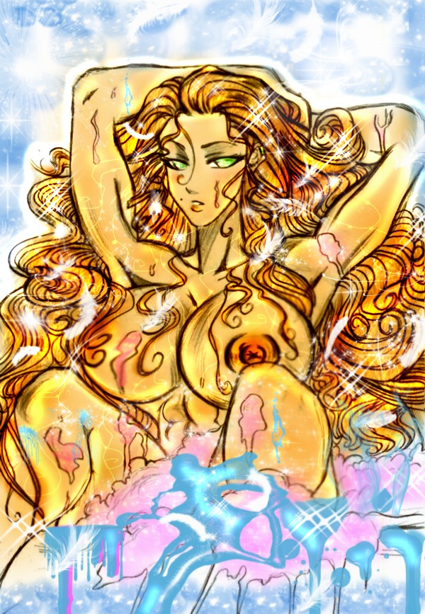 1girls bath bedroom_eyes female ginger green_eyes jazzy-b-real13 rule34 seductive solo tagme