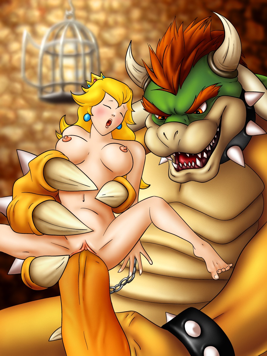 bowser female interspecies jocarra male mario_(series) monster monster_on_female nintendo penis princess_peach rape rule34 straight_hair vaginal_penetration