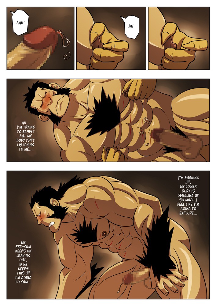 abs ape balls barazoku blood blush bodily_fluids censored chimera comic darius_(fullmetal_alchemist) dialogue duo e621 english_text erection felid fullmetal_alchemist genital_fluids genitals gorilla hairy haplorhine heinkel_(fullmetal_alchemist) human humanoid_genitalia humanoid_penis hybrid lion male male/male mammal multiple_scenes muscular nipple_fetish nipple_pinch nipple_play pantherine pecs penis pinch precum primate solo_focus text translated zelo_lee