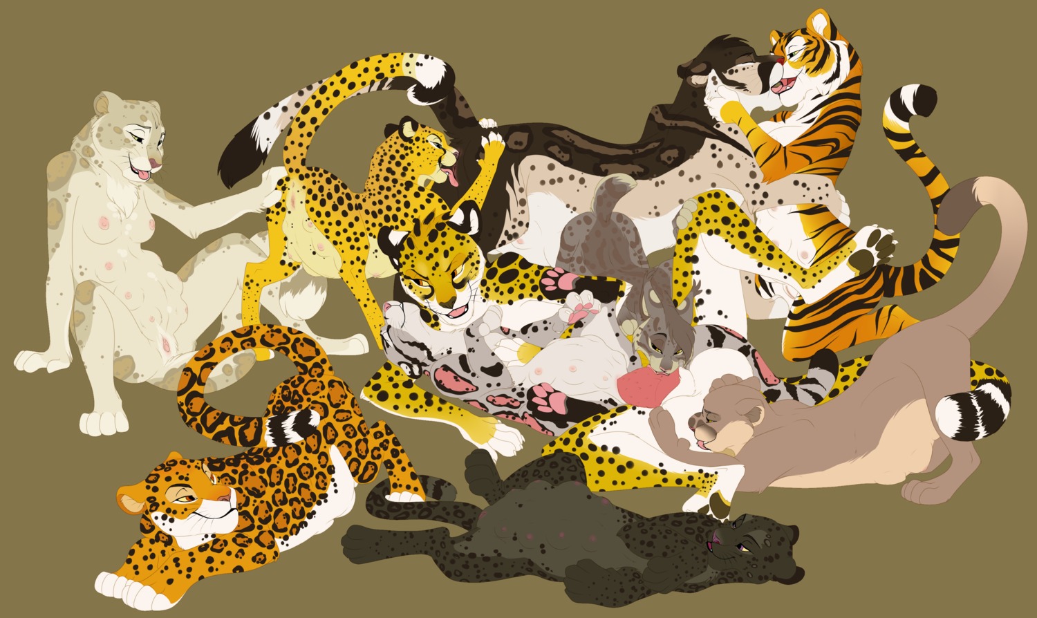 2013 4_toes 8_breasts 8_nipples absurd_res anthro anthro_on_feral ass_up balls belly bestiality big_balls big_belly big_penis bisexual breasts cheetah chest_tuft clouded_leopard cougar digitigrade e621 erection feet felid feline female female/female feral feral_on_feral genitals group group_sex harem hi_res hindpaw huge_balls jaguar jasiri knon large_group legs_up leopard licking lion lying lynx male male/female male_penetrating mammal mass_orgy melanistic multi_breast multi_nipple nipples nude on_back on_front open_mouth orgy pantherine pawpads paws penetration penile_spines penis pregnant princess_tagalong rali_(raleshderi) rear_view sex simple_background snow_leopard soles spots spread_legs spreading supernumerary_breasts teats tiger toes tongue tongue_out tuft vaginal vaginal_penetration vulva