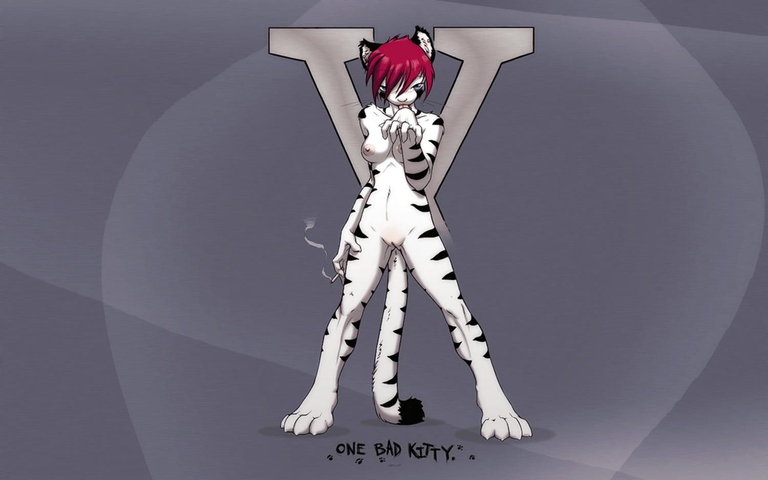 anthro apple_inc. badly_resized breasts cigarette feline female furry licking mac_os markings pussy rule34 smoking sneakerfox snow_leopard solo stripes tail tongue wallpaper widescreen