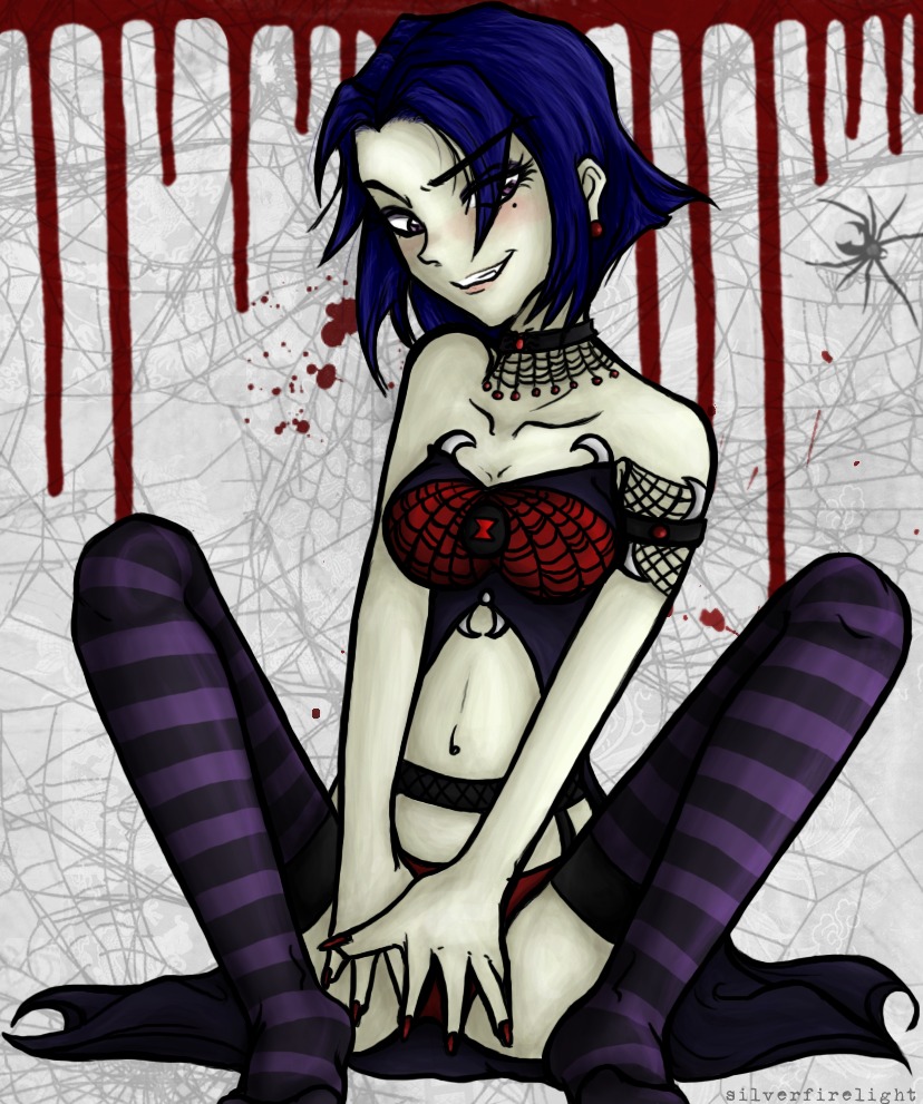 1girls abstract_background blue_hair female goth gothic human human_only invader_zim nickelodeon open_legs purple_hair rule34 smile smooth_skin tagme tak tak_(disguised)_(invader_zim)
