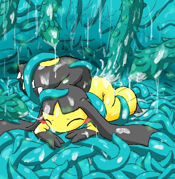 ambiguous_gender black_hair blush cum mawile pokemon pokemon_(species) rape rule34 tentacle tentacle_rape