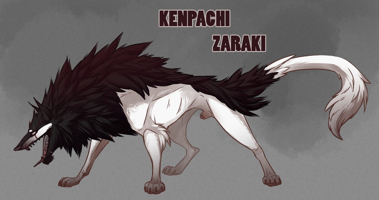 4_toes alternate_species animal_genitalia animal_penis barefoot black_body black_fur bleach_(series) canid canine canine_genitalia canine_penis canis cel_shading claws detailed digital_media_(artwork) digitigrade e621 eye_scar eyebrows facial_scar feet feral fluffy fluffy_tail fur furrification genitals half-closed_eyes long_fur long_tail male mammal mane multicolored_body multicolored_fur narrowed_eyes nude open_mouth open_smile paws penis penis_tip quadruped scar shaded sharp_teeth sheath side_view simple_background smile snout solo standing tail teeth text textured_background toe_claws toes tongue tongue_out two_tone_body two_tone_fur vanicenteio white_body white_fur wolf zaraki_kenpachi