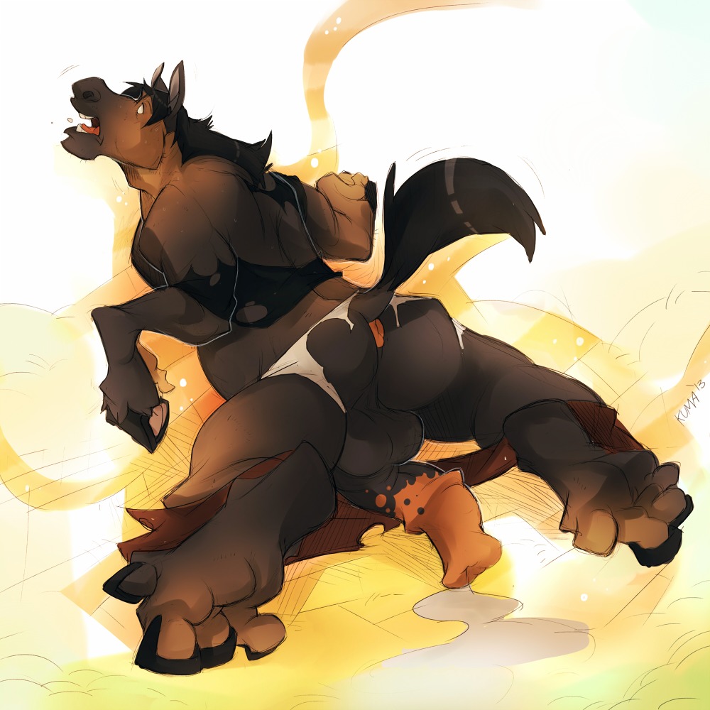 1:1 2013 animal_genitalia animal_penis anthro anus balls biceps biped bottomwear clothing e621 equid equine equine_genitalia equine_penis erection feral_transformation flared_penis fur genitals hair horse human human_to_feral kuma long_hair male mammal muscular muscular_anthro muscular_male nude pants paws penis simple_background solo species_transformation transformation