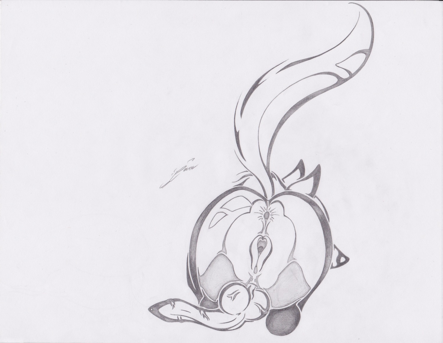 absurd_res anus backsack balls butt canid canine e621 erection flower_fox fox genitals herm hi_res intersex knot magnificent-arsehole mammal nude penis presenting simple_background sketch solo tail tribal vulva