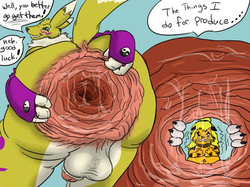 4:3 anthro anus backsack balls bandai_namco big_anus black_sclera breasts butt canid canine dialogue digimon digimon_(species) duo e621 english_text faux_gaping faux_gaping_anus felid female fur genitals goatse huge_anus hyper hyper_anus hyper_gape male mammal nightmare_fuel overweight penis renamon sinclare spread_anus spreading strikeanywhere tail text what white_body white_fur yellow_body yellow_fur