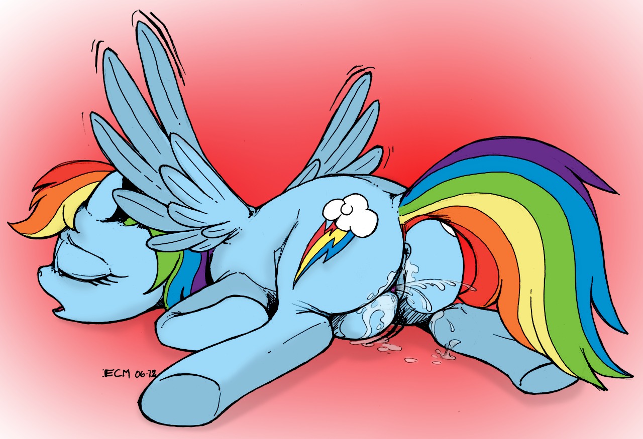 2013 blue_body blue_feathers bodily_fluids butt cutie_mark e621 ecmajor ejaculation equid equine eyes_closed feathered_wings feathers female feral friendship_is_magic genital_fluids genitals hasbro lying mammal masturbation multicolored_tail my_little_pony mythological_creature mythological_equine mythology on_front open_mouth orgasm pegasus rainbow_dash_(mlp) rainbow_tail simple_background solo tail third-party_edit tongue vaginal vaginal_fluids vaginal_masturbation vaginal_squirting vulva wet wings