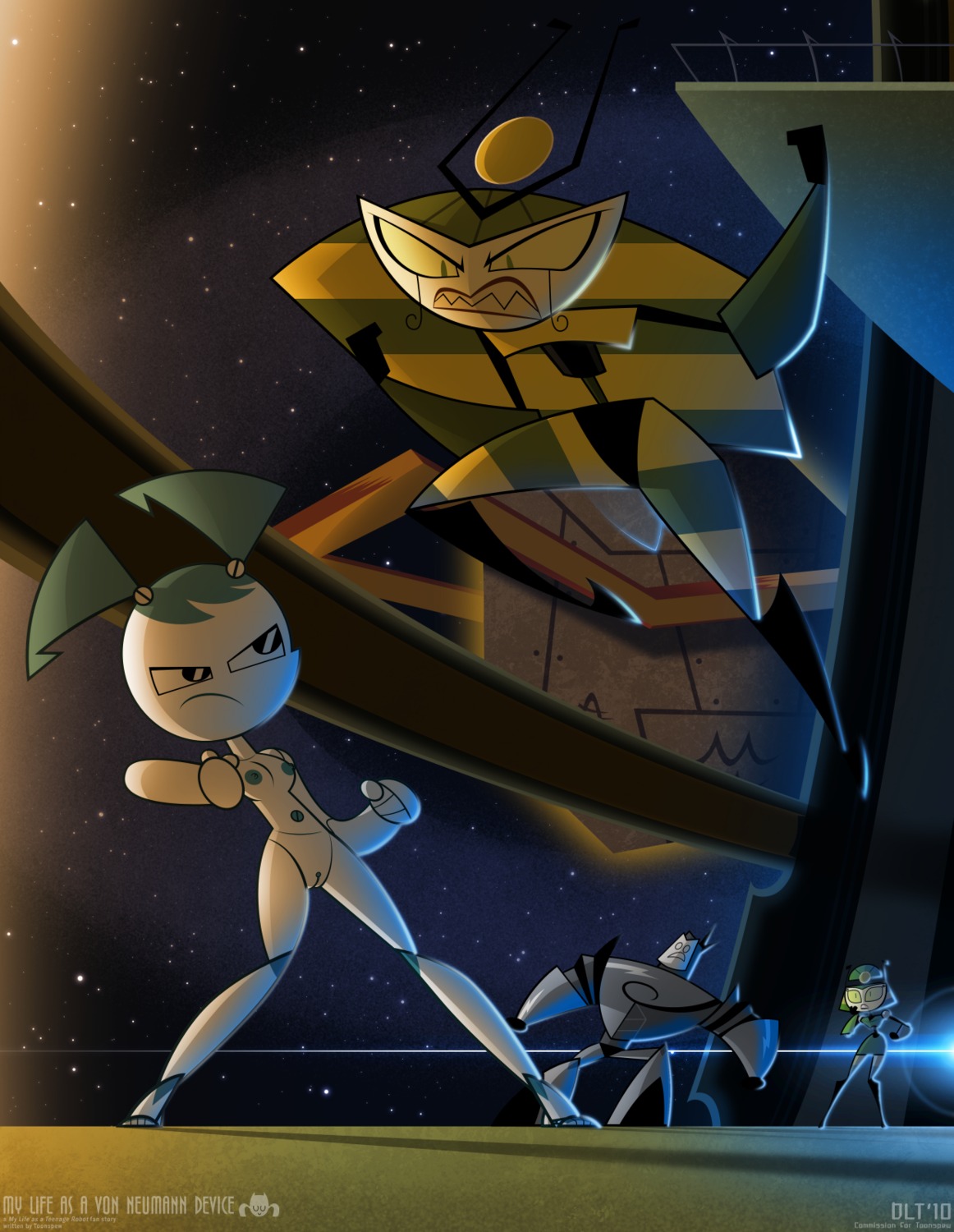 dlt female jenny_wakeman my_life_as_a_teenage_robot queen_vexus rule34 silver_shell smooth_skin vega_(mlaatr) vexus