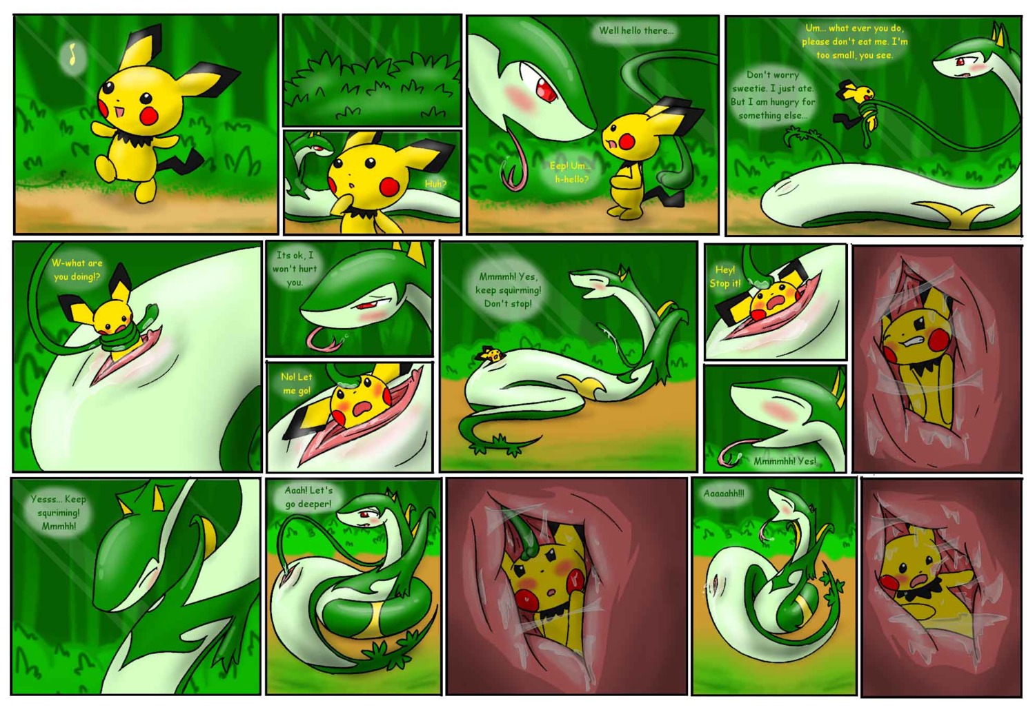 comic female feral feral_only feral_unbirthing_feral internal livinlovindude nintendo pichu pokemon pokemon_(species) pokemon_in_pussy pokemon_insertion pussy rule34 serperior snake snake_vore unbirthing vore