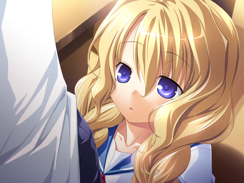 background beige_skin blonde_hair chu_x_chu_idol color eroge female game_cg human kneeling long_hair open_eyes open_mouth purple_eyes rule34 solo_focus uesugi_uta