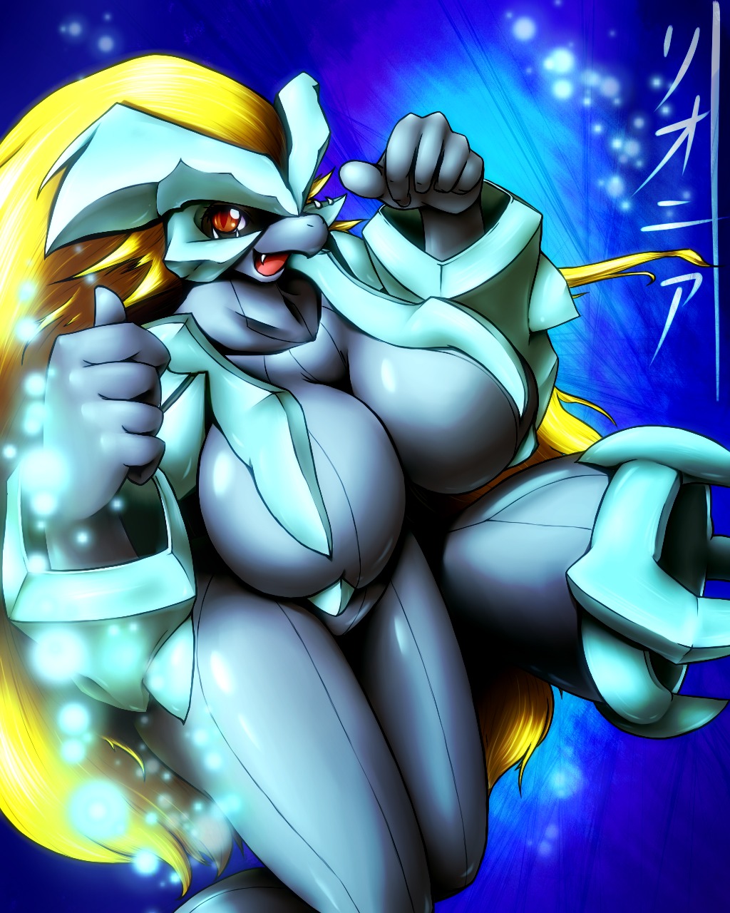 anthro breasts color female female_only kyurem nude pokemon rule34 solo tagme