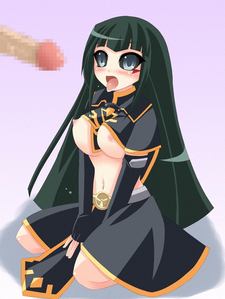 1boy 1girls ameno_kiko blue_eyes blush breasts carly_nagisa carly_nagisa_(dark_signer) censored clothing erect_nipples female fingerless_gloves green_hair imminent_oral kneeling large_breasts long_hair male nipples open_mouth penis rule34 shirt_lift straight tongue tongue_out white_skin yu-gi-oh! yu-gi-oh!_5d's
