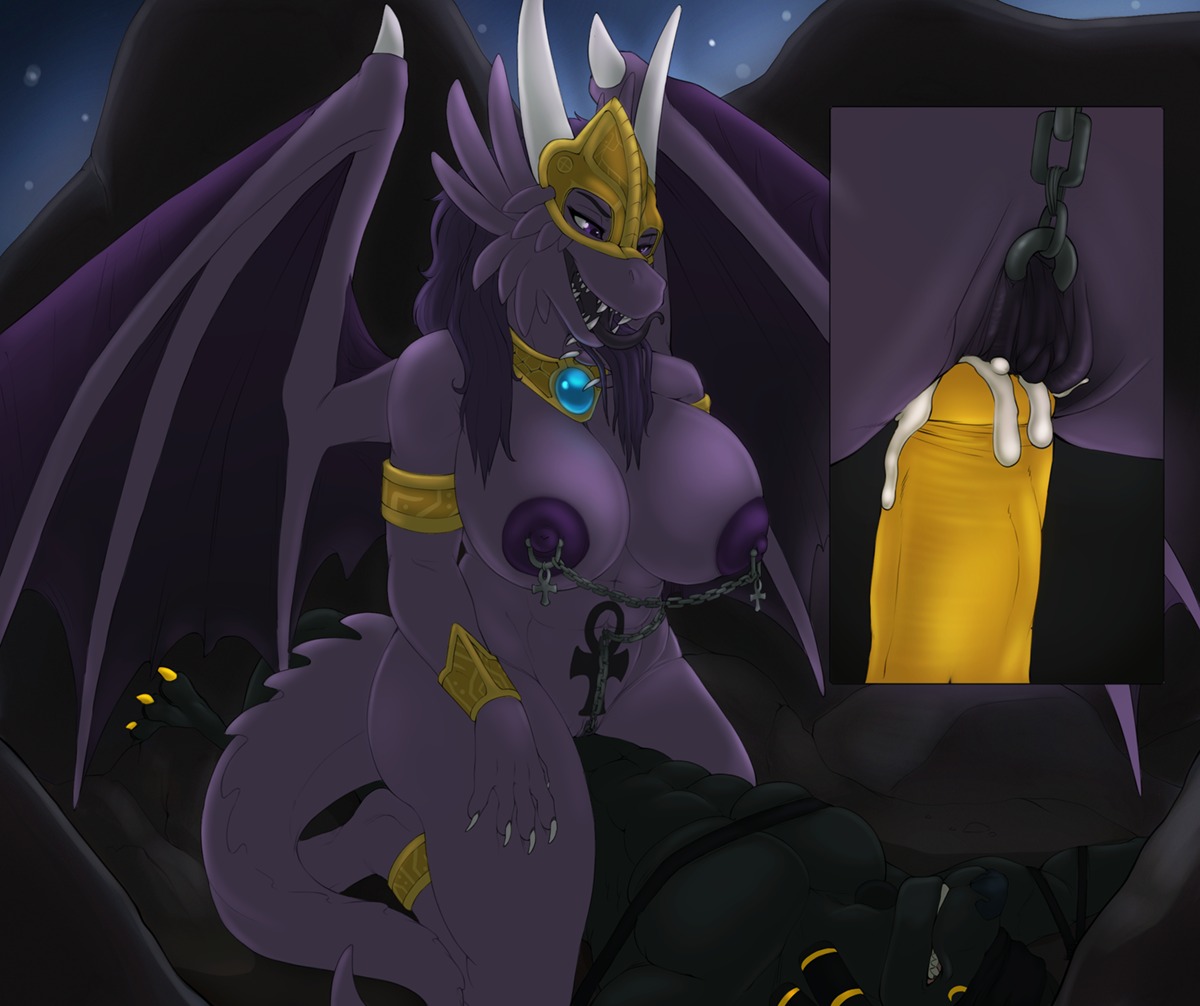 5_fingers amethyst_(baronvonjackal) ankh anklet anthro anthro_on_anthro anthro_penetrated anthro_penetrating anthro_penetrating_anthro anubian_jackal areola armlet armor balls barefoot baron_von_jackal biceps black_nose blindfold bodily_fluids bound bracelet breasts canid canine canis claws collar cum cum_in_vagina cum_inside dominant dominant_female dragon duo e621 erection fangs feet female female_penetrated fingers gem genital_fluids genitals gold_(metal) half-closed_eyes headgear helmet horn jackal jewelry male male/female male_penetrating male_penetrating_female mammal membrane_(anatomy) membranous_wings muscular mythological_creature mythological_scalie mythology narrowed_eyes nipple_chain nipple_piercing nipples nude penetration penis piercing purple_areola purple_nipples restraints rope sapphire_(gem) scalie sex spines submissive submissive_male sukebepanda tail teeth toe_claws toes tongue tongue_out vaginal vaginal_penetration vulva wings yellow_penis