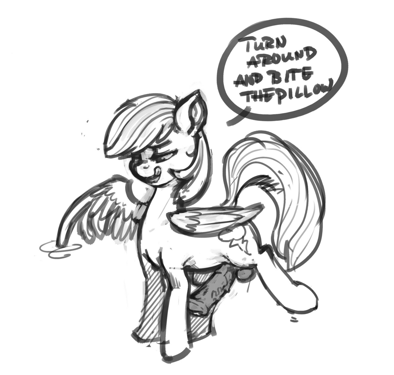 absurd_res animal_genitalia animal_penis balls cutie_mark digital_drawing_(artwork) digital_media_(artwork) e621 english_text equid equine equine_genitalia equine_penis erection feathered_wings feathers feral friendship_is_magic genitals gynomorph hair half-closed_eyes hasbro hi_res intersex kevinsano licking licking_lips licking_own_lips looking_down mammal monochrome my_little_pony mythological_creature mythological_equine mythology narrowed_eyes pegasus penis rainbow_dash_(mlp) self_lick simple_background sketch solo text tongue tongue_out vein white_background wings