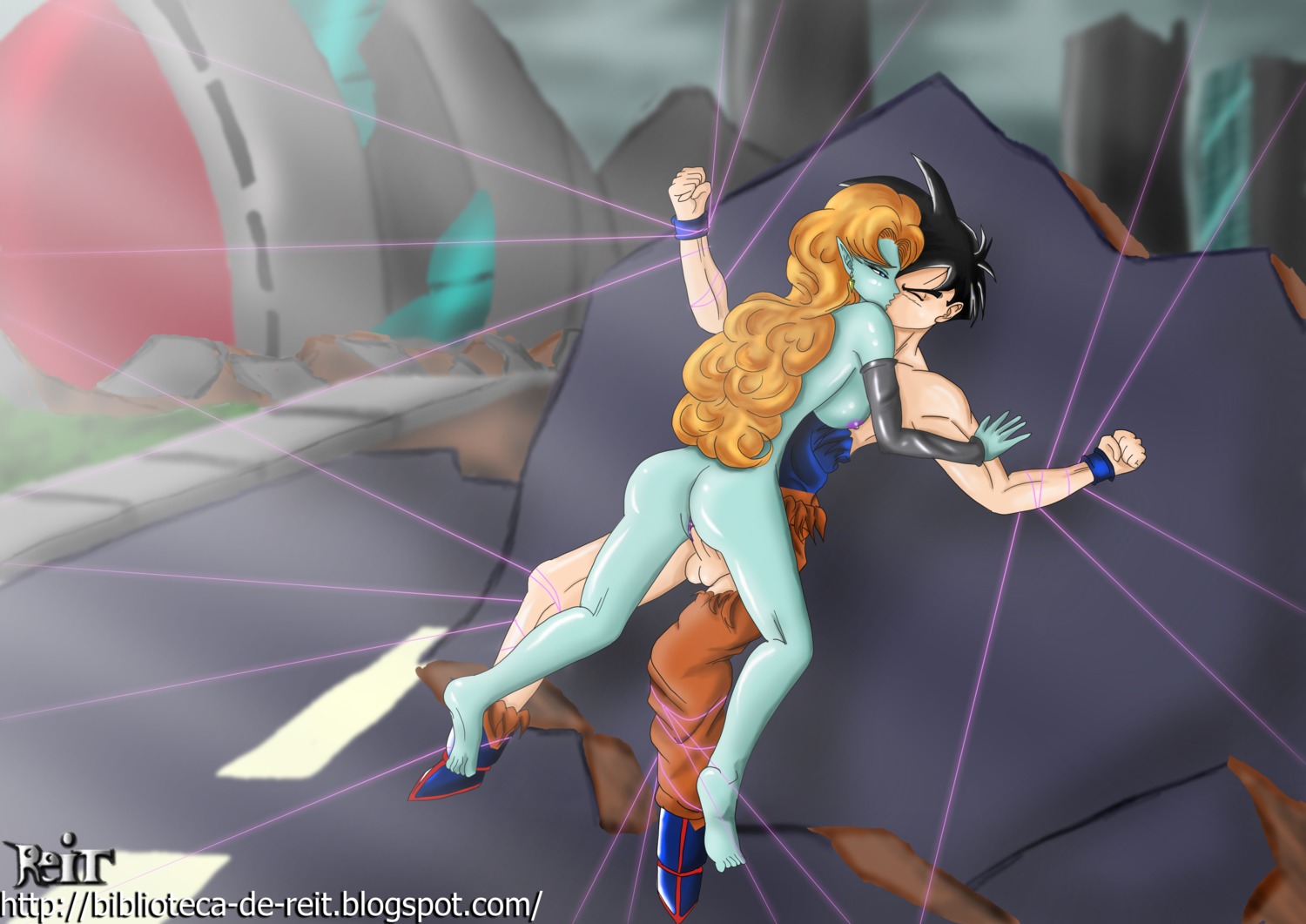 1boy 1girls 2012 against_wall alien_girl aqua_skin arm arms ass balls bare_arms bare_legs barefoot black_hair blue_eyes blue_skin bondage bound breasts clenched_hands closed_eyes clothed_male_nude_female color day detached_sleeves dragon_ball dragon_ball_z duo feet female female_raping_male female_rapist femdom forced_to_penetrate full_body green_skin hair half-closed_eyes helpless highres human humanoid hybrid insertion interspecies kissing large_breasts legs long_hair looking_at_another male male_rape_victim male_saiyan monster_girl nipples nude orange_hair outdoors penis pussy race_of_hera rape reit restrained rule34 saiyan sex short_hair sideboob son_gohan son_gohan_(young) straight testicles torn_clothes vaginal_penetration vulva wristband zangya