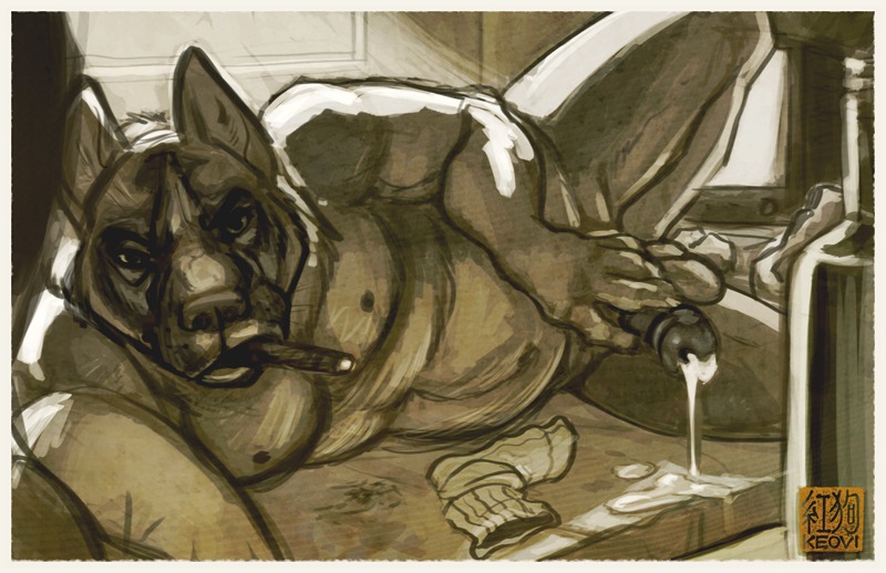after_masturbation akita anthro balls bed biceps biped bodily_fluids canid canine canis cigar clothing cum cum_drip cum_on_bed cum_string domestic_dog dripping e621 erection footwear fur furniture genital_fluids genitals keovi leaking legwear looking_at_viewer lying male mammal masturbation musclegut muscular muscular_anthro muscular_male nipples nude on_side orgasm overweight overweight_anthro overweight_male pecs penile penile_masturbation penis pose slightly_chubby smoking socks solo spitz