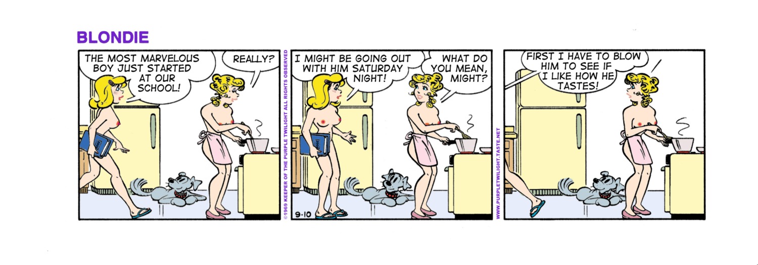 blondie_(comic) blondie_bumstead clothing comic_strip cookie_bumstead edit female human mostly_nude rule34 tagme