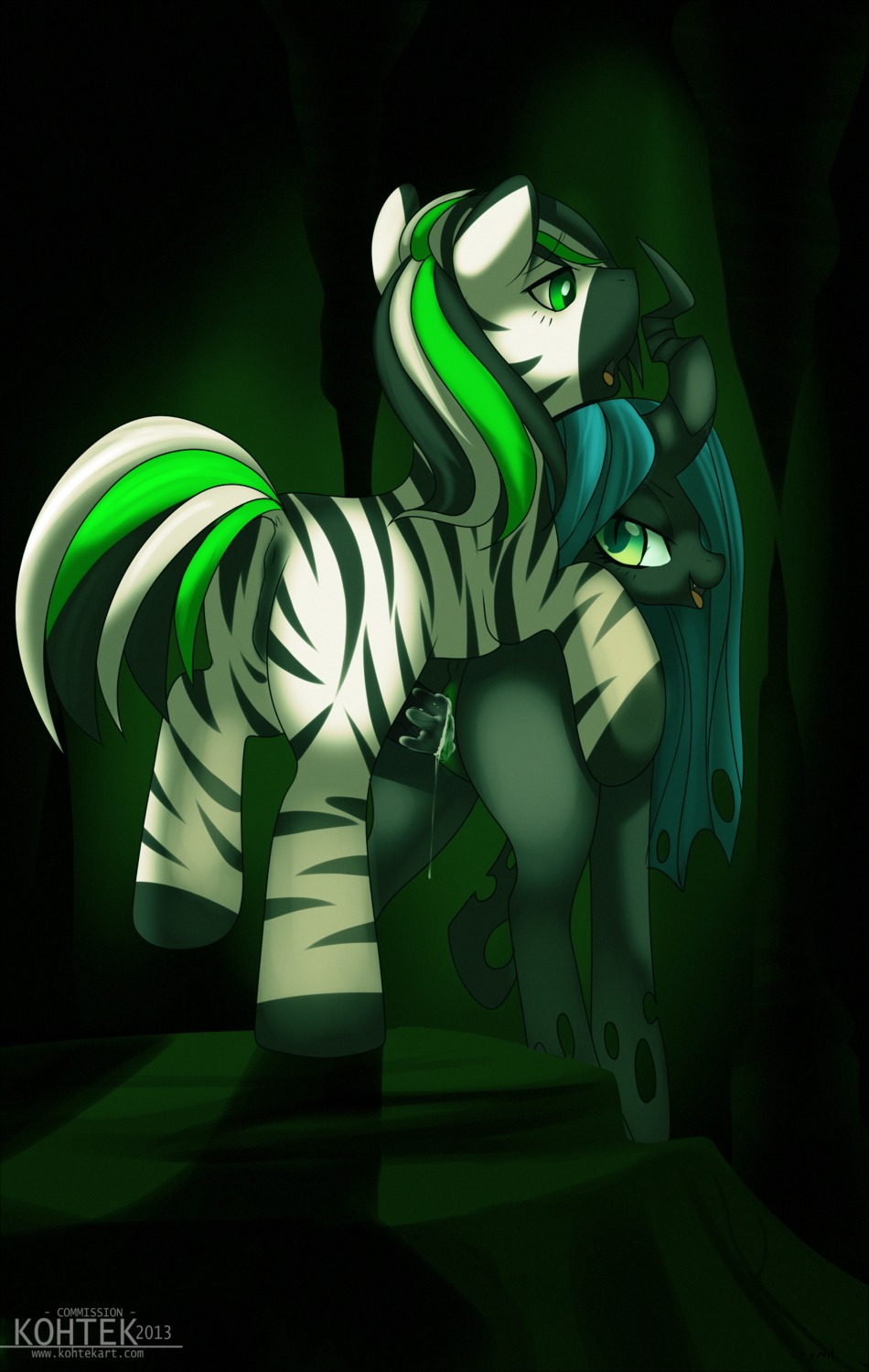 2013 absurd_res all_fours anus arthropod black_body bodily_fluids canon_x_oc changeling_(mlp) cum cum_in_vagina cum_inside doggystyle duo e621 equid equine erection fan_character fangs female female_penetrated feral feral_on_feral friendship_is_magic from_behind_position genital_fluids genitals green_eyes green_hair hair hasbro hi_res horn horse jack_hyperfreak_(hyperfreak666) kohtek male male/female male_penetrating male_penetrating_female mammal multicolored_hair my_little_pony nude open_mouth penetration penile penile_penetration penis penis_in_vagina quadruped queen_chrysalis_(mlp) sex stripes teeth text url vaginal vaginal_penetration zebra