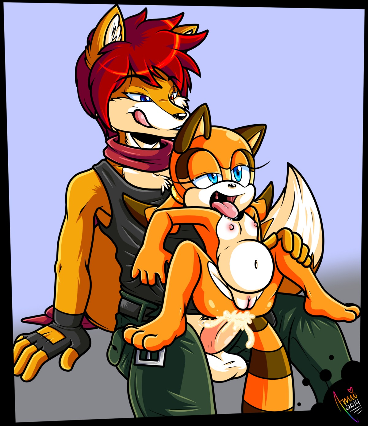 ahegao amuzoreh anal anal_penetration anthro anthro_on_anthro aquatic balls barefoot big_penis bodily_fluids canid canine canon_x_oc clothed clothing crouching cum cum_in_ass cum_inflation cum_inside dominant duo e621 erection excessive_cum excessive_genital_fluids fan_character feet female female_penetrated flat_chested fox fucked_silly genital_fluids genitals hi_res huge_penis inflation innie_vulva kai_the_fox larger_dom larger_male loli looking_pleasured male male/female male_penetrating male_penetrating_female mammal marine_the_raccoon nude open_mouth partially_clothed penetration penis plump_labia procyonid raccoon sega sex simple_background size_difference smaller_female smaller_penetrated sonic_the_hedgehog_(series) spread_legs spreading tongue tongue_out vulva young young_anthro young_female