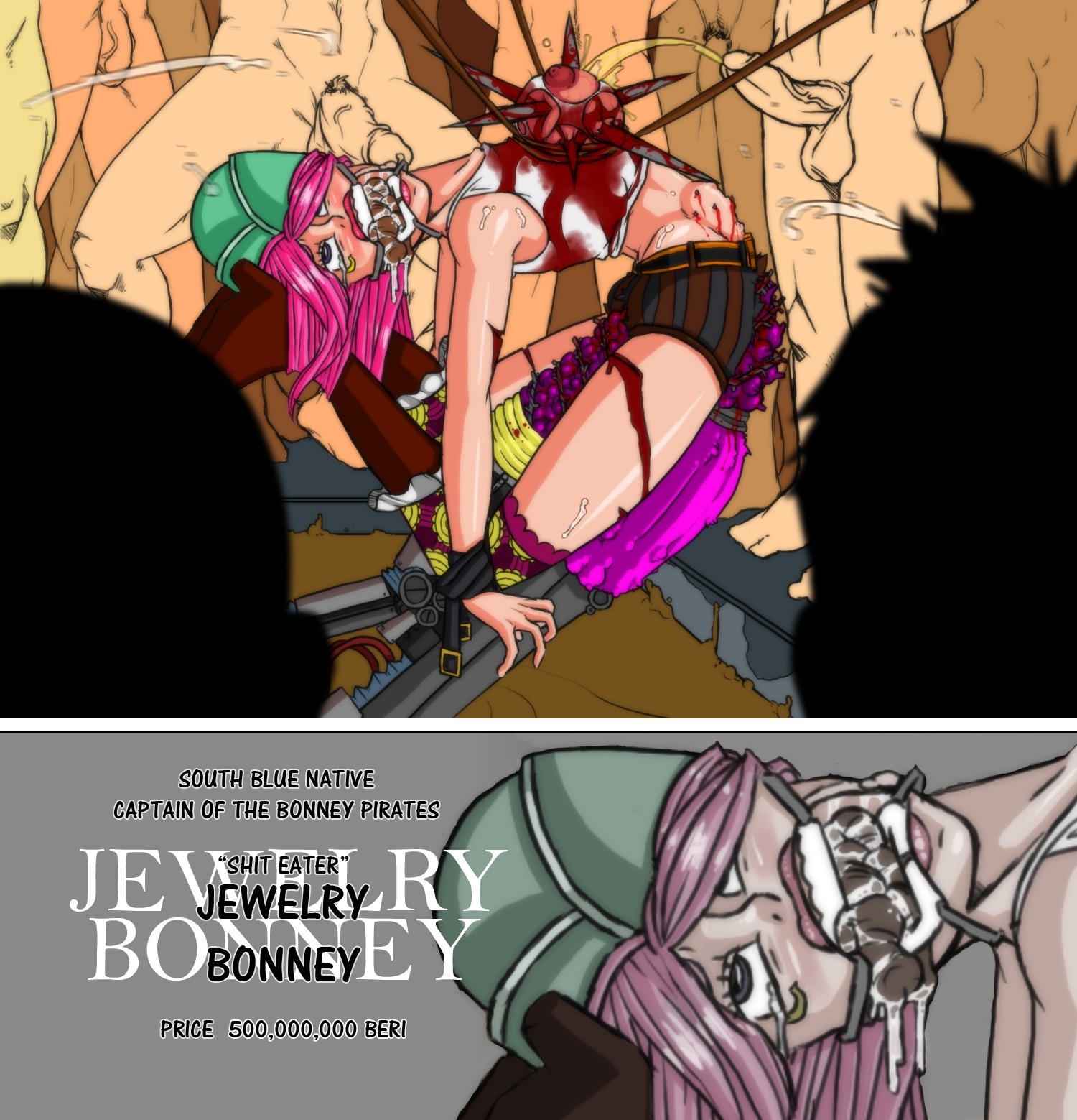aged_up blood female gore guro jewelry_bonney male one_piece rule34 ssjtoma torture