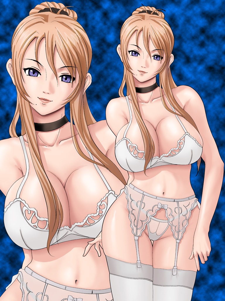 blonde_hair bra breasts cleavage discipline:record_of_a_crusade female large_breasts lingerie morimoto_reina pointy_chin rule34 underwear white_bra white_thong