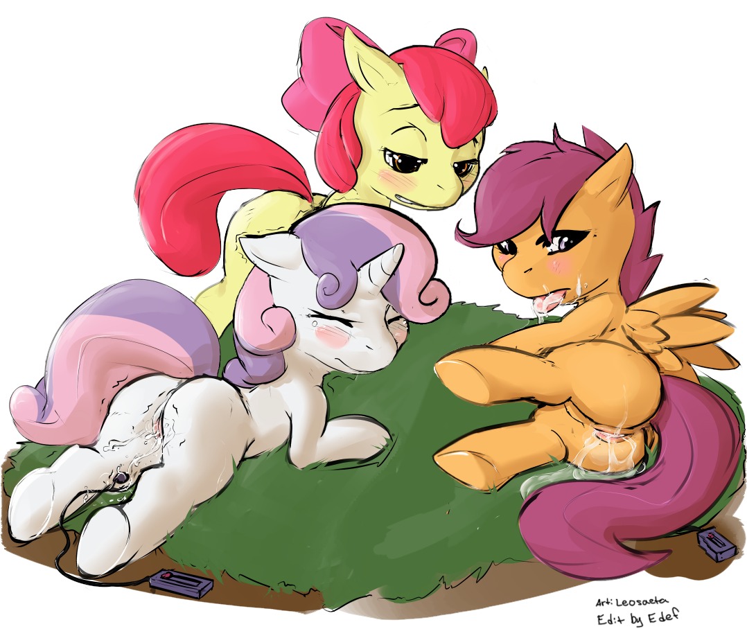 apple_bloom_(mlp) cub cutie_mark_crusaders earth_pony equine female female_only feral friendship_is_magic horse leosaeta my_little_pony pegasus rule34 scootaloo_(mlp) smooth_skin sweetie_belle_(mlp) unicorn young