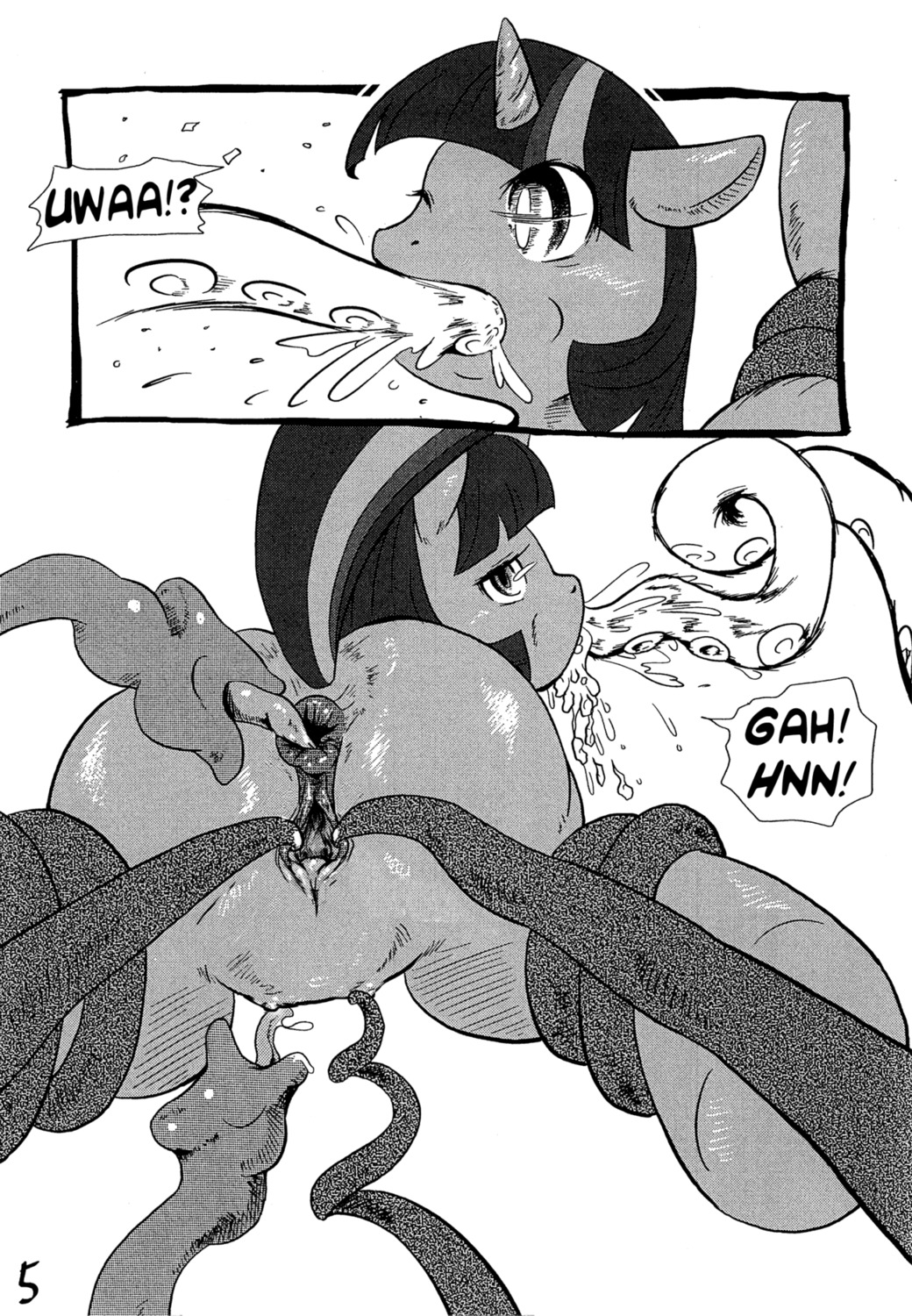 anal anus butt censor_removal_edit coiling colulun comic consentacles e621 equid equine female feral friendship_is_magic fur genitals greyscale hair hasbro hi_res horn mammal monochrome multicolored_hair my_little_pony mythological_creature mythological_equine mythology oral oral_penetration penetration restrained solo source_request spread_vulva spreading tail teats tentacle_in_mouth tentacle_penetration tentacles third-party_edit twilight_sparkle_(mlp) two_tone_hair unicorn vulva