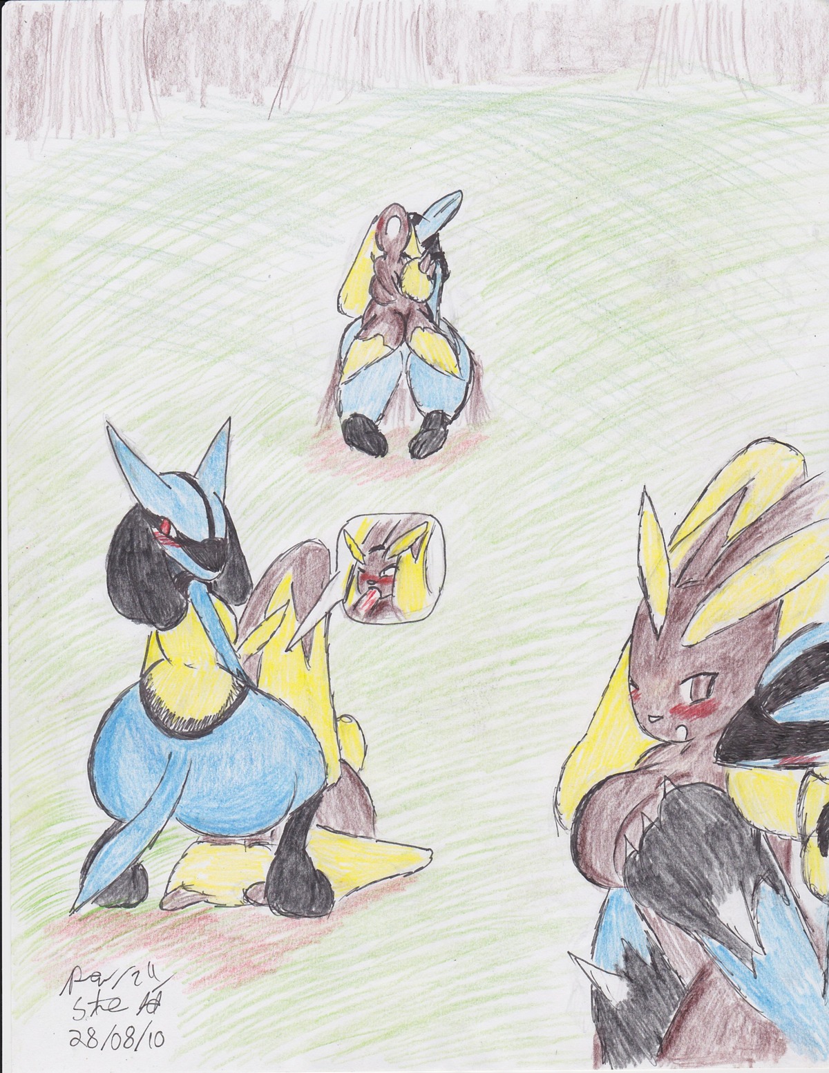 anthro female furry lopunny lucario nintendo pokemon pokemon_(species) rule34 streled
