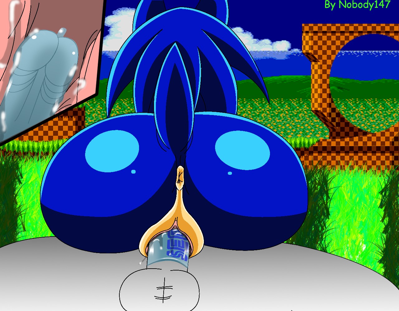 anthro anus balls big_butt blue_body blue_fur blue_hair bodily_fluids butt condom crossgender duo e621 erection eulipotyphlan female female_penetrated fur genital_fluids genitals hair hedgehog huge_butt male male/female male_penetrating male_penetrating_female mammal nobody147 penetration penile penile_penetration penis penis_in_vagina safe_sex sega sex sexual_barrier_device sonic_the_hedgehog sonic_the_hedgehog_(series) vaginal vaginal_fluids vaginal_penetration vulva wearing_condom