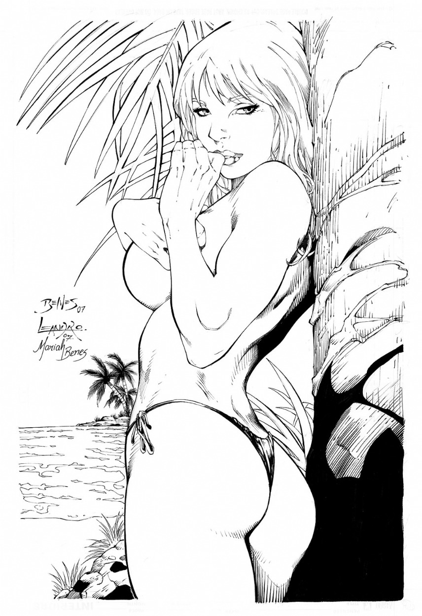 1girls 2007 ass beach big_breasts breasts caitlin_fairchild dc dc_comics ed_benes ed_benes_studio female female_only gen&sup1;&sup3; leandro_oliveira mariah_benes rule34 solo tagme thong topless wildstorm