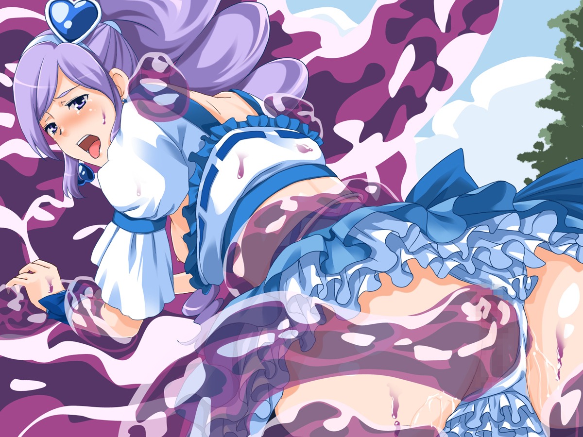 artist_request ass blush breasts censored clothing cure_berry female fresh_precure! fresh_pretty_cure! from_behind futari_wa_pretty_cure goo long_hair magical_girl miki_aono open_mouth panties panties_aside penetration precure pretty_cure pussy rape restrained rule34 skirt skirt_lift slime slime_monster small_breasts spread_legs tentacle vaginal_penetration