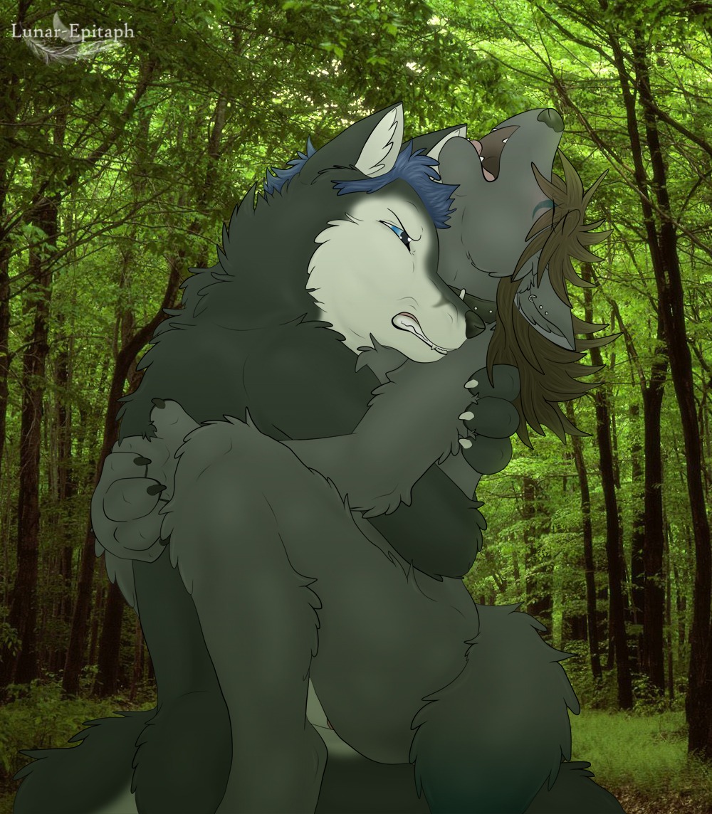 2010 anthro anthro_on_anthro canid canine canis duo e621 eclipse_silverwolf eyes_closed female forest foxywolf hair long_hair lunar_epitaph male male/female mammal mixed_media nature nude outside photo_background photography_(artwork) plant sex tree wolf wood