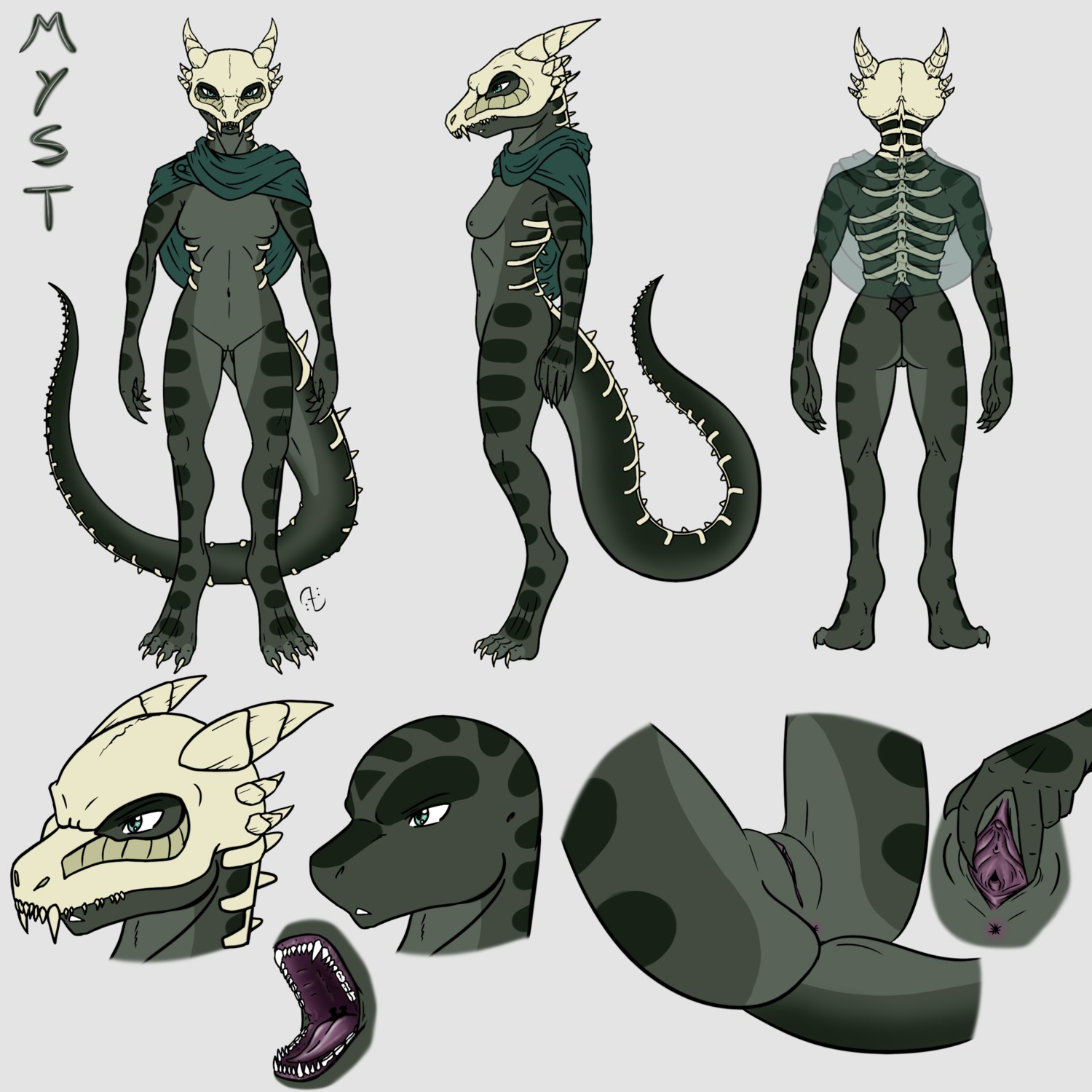 1:1 absurd_res anthro anus biped bone bone_mask butt cape cape_only clothing dragonofdarkness13 e621 fangs female genitals hi_res hymen lizard mask model_sheet mostly_nude myst_(fr0stbit3) navel nipples nude open_mouth presenting presenting_vulva reptile scalie side_view simple_background skull skull_mask solo spread_legs spread_vulva spreading standing teeth turnaround urethra uvula vulva