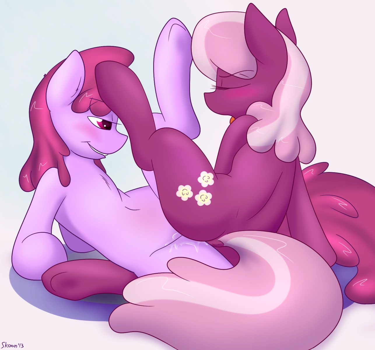 2013 berry_punch_(mlp) blush bodily_fluids cheerilee_(mlp) conditional_dnp cutie_mark digital_media_(artwork) duo e621 earth_pony equid equine female female/female feral feral_on_feral friendship_is_magic fur genital_fluids hair hasbro hi_res horse mammal multicolored_hair my_little_pony obscured_genitals obscured_sex obscured_tribadism obscured_vaginal pony purple_body purple_eyes purple_fur purple_hair sex simple_background skoon tail text tribadism two_tone_hair vaginal vaginal_fluids