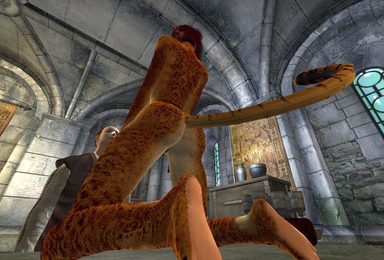 1boy 1girls 3d anthro anthro_female artist_request female furry furry_female game_screenshot garry's_mod human human_male khajiit male nude nude_female oblivion rule34 the_elder_scrolls